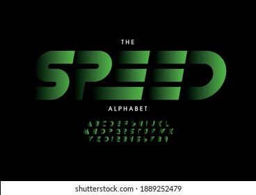 Stylized speed alphabet font vector