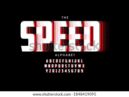 Stylized speed alphabet font vector