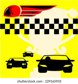 Stylized speedcar on fly.vector