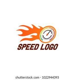 stylized speedometer on fire