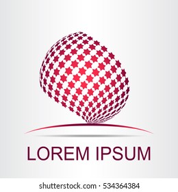 Stylized spherical surface with shapes of stars. This logo is suitable for global company, world technologies and media and publicity agencies 