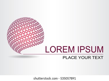 Stylized spherical surface with shapes of stars. This logo is suitable for global company, world technologies and media and publicity agencies 