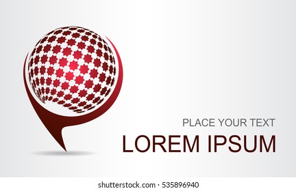 Stylized spherical surface with shapes of stars. This logo is suitable for global company, world technologies and media and publicity agencies 