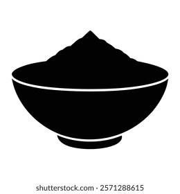 Stylized spice powder bowl silhouette for food graphics