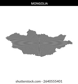Stylized spiral depiction showcasing the geography of Mongolia