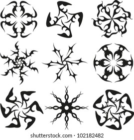 stylized spiral round tattoo element for design