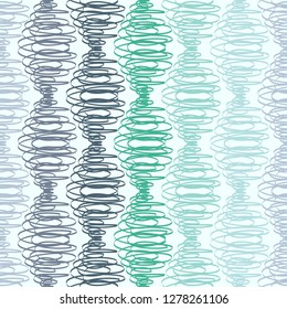 Stylized spirals seamless pattern for girls, boys, clothes. Creative background with curved lines. Light colors wallpaper for textile and fabric. Fashion style decoration