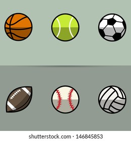 stylized sport balls