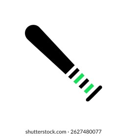 Stylized sporting equipment icon with geometric design and bold color accents