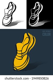Stylized sports sneaker, running shoes. Active healthy lifestyle. Vector