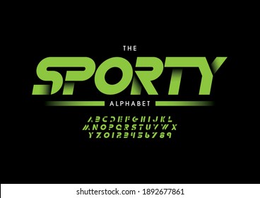 Stylized Sporty Alphabet Font Vector