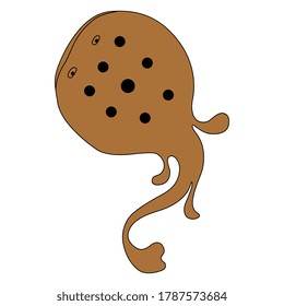 Stylized spotted stingray fish. Manta ray. Skate. Batiod. Ancient Greek or Roman vase painting motif.