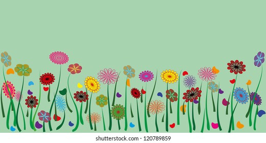 Stylized spring flowers