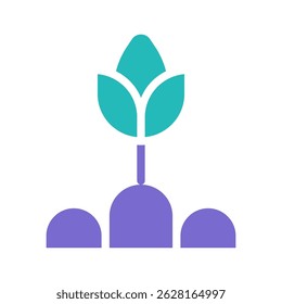 Ilustração de broto estilizado simbolizando crescimento, desenvolvimento e potencial