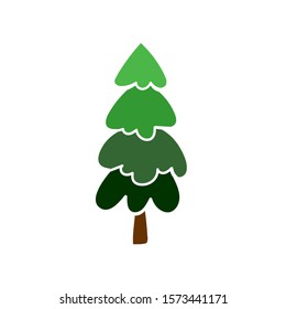 Stylized spruce tree. Colorful image for cards, poster, scrapbook design. Vector illustration