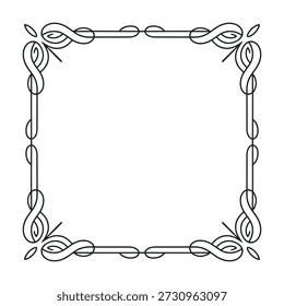 A stylized square border with flowing, intertwined swirls in the Art Nouveau aesthetic. This elegant design adds a unique and artistic touch to any graphic composition.