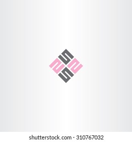 stylized square vector number 5 and 2 five two symbol 