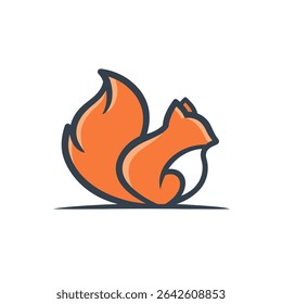 Stylized squirrel sits calmly in minimalist setting design