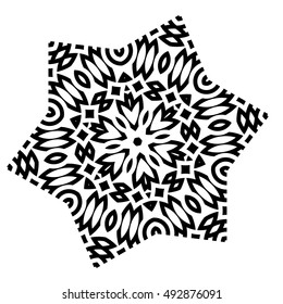 stylized star, flower, mandala.