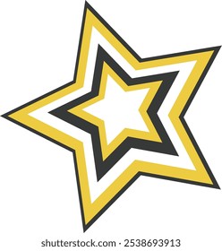 Stylized Star Graphic with Layered Design. Star icon illustration vector.