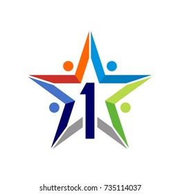 Stylized star logo design template vector