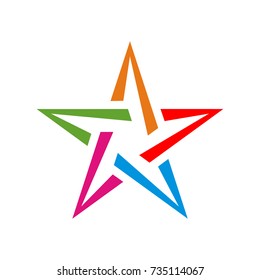 Stylized star logo design template vector
