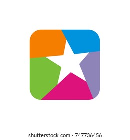 Stylized star logo design template vector 