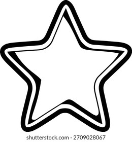 Stylized star outline isolated on white background