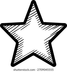 Stylized star outline isolated on white background