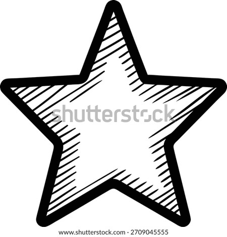 Stylized star outline isolated on white background