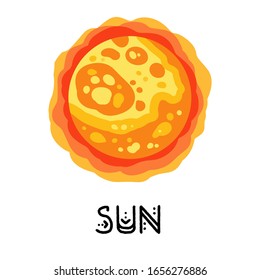 Stylized star Sun isolated cartoon image. Astronomic logo image. Media glyph icon