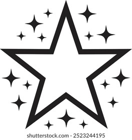 Ícone de ilustração do Vetor Estrela Estilizado