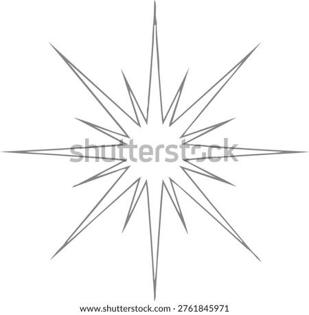 A stylized starburst design featuring sharp, radiating lines emanating from a central point, creating a dynamic and energetic visual effect.