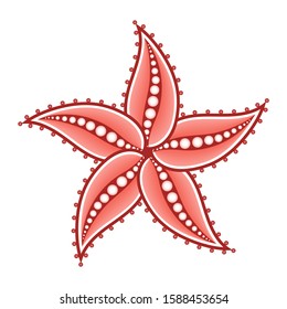 Stylized starfish for your design. Vector illustration isolated on white background