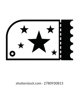 A stylized star-studded ticket icon with a perforated edge on a white background, symbolizing awards and exclusive access.