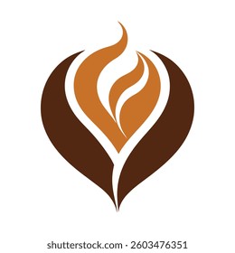 Stylized Steam Design Forming a Heart or Coffee Bean Shape in Elegant Swirls