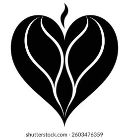 Stylized Steam Design Forming a Heart or Coffee Bean Shape in Elegant Swirls