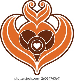 Stylized Steam Design Forming a Heart or Coffee Bean Shape in Elegant Swirls