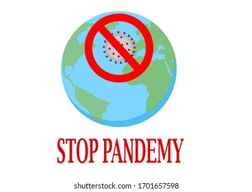 parado estilizado pandemy global sars cov 2 ilustración de virus