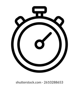 Stylized stopwatch icon representing timing and measurement for apps, websites, and marketing materials.