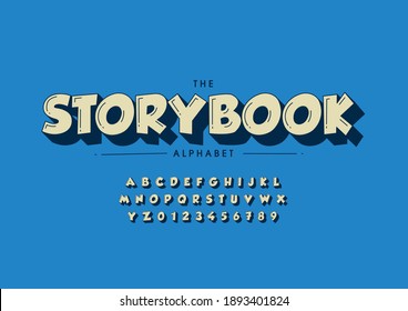 Stylized storybook alphabet font vector