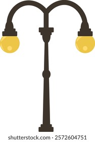 Stylized Street Lamp with Two Light Globes