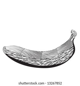 Stylized striped banana