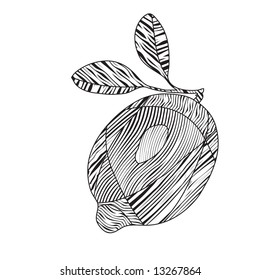 Stylized striped lemon