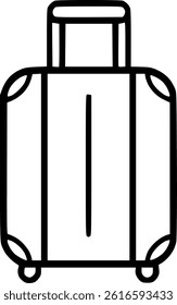 Stylized suitcase in line art for showcasing minimalist travel concepts.