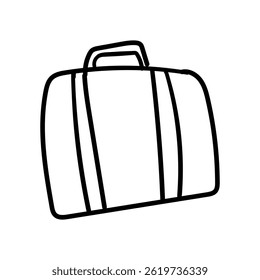 Stylized suitcase Ready for vacation. Doodle Icon Illustration