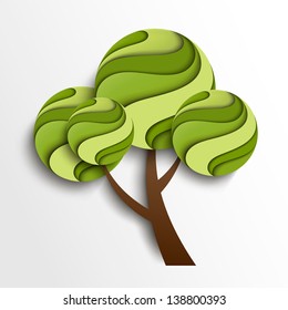 Stylized summer tree. Vector illustration