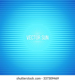 Stylized Sun Background. Abstract Halftone Lines Background. Vector Illustration.