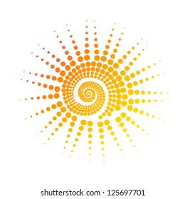 Stylized Sun Of Circles. Vector