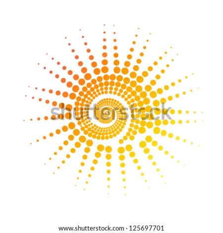 stylized sun of circles. vector